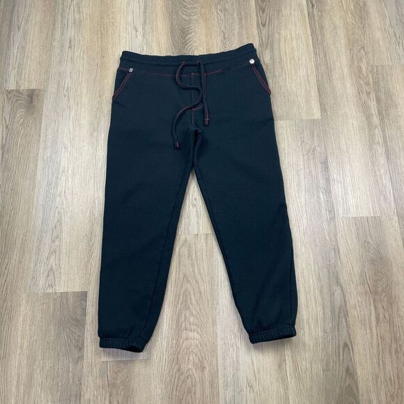 True Religion Pants Mens Large Black Jogg Sweatpants Contrast Stitching Logo - Picture 1 of 9